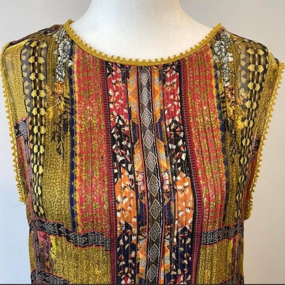 Gorgeous Anthropologie Bhanuni Jyoti citron maxi dress size S - Picture 3 of 6